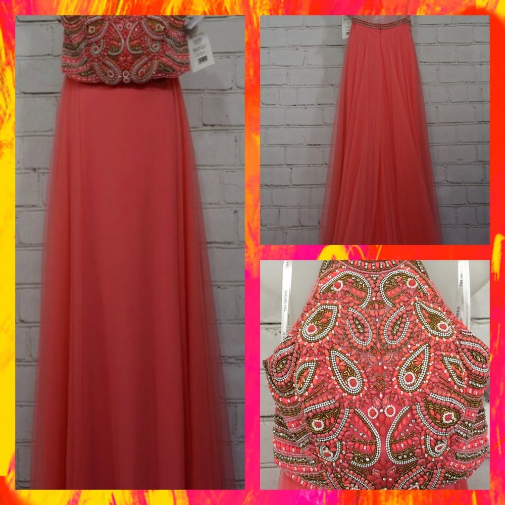 Sherri Hill Coral 2 Piece Gown Size 6